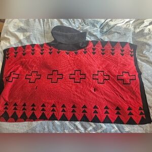 NWT - Krimson Klover 100% Merino Wool Geometric Poncho Sweater